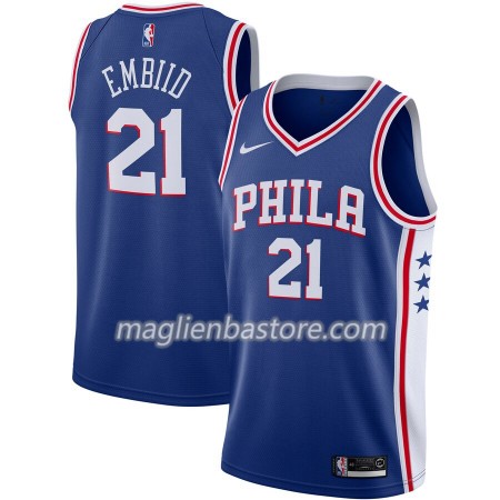 Maglia NBA Philadelphia 76ers Joel Embiid 21 Nike 2019-20 Icon Edition Swingman - Uomo